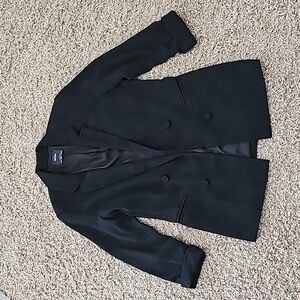 Bershka Blazer Black Jacket Rolled 3/4 Sleeves Lined Suit Separates Large